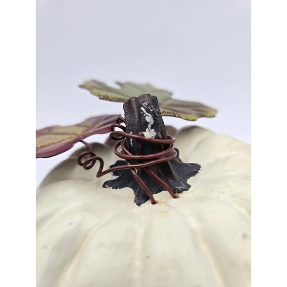 Set Of 2 Pumpkin Candy Dishes & White Pumpkin Decor Fall Autumn Decor 7" - Picture 13 of 15